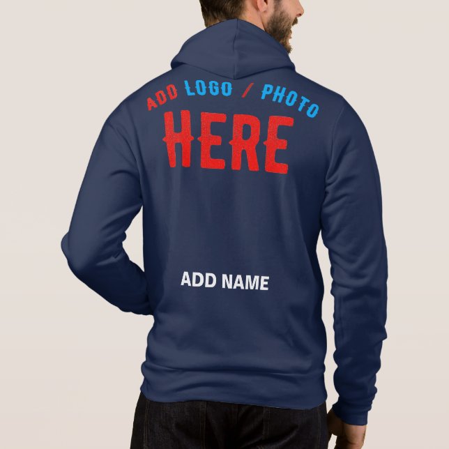 STYLISH MODERN NAVY BLUE VERIFIED BRANDED HOODIE (Back)