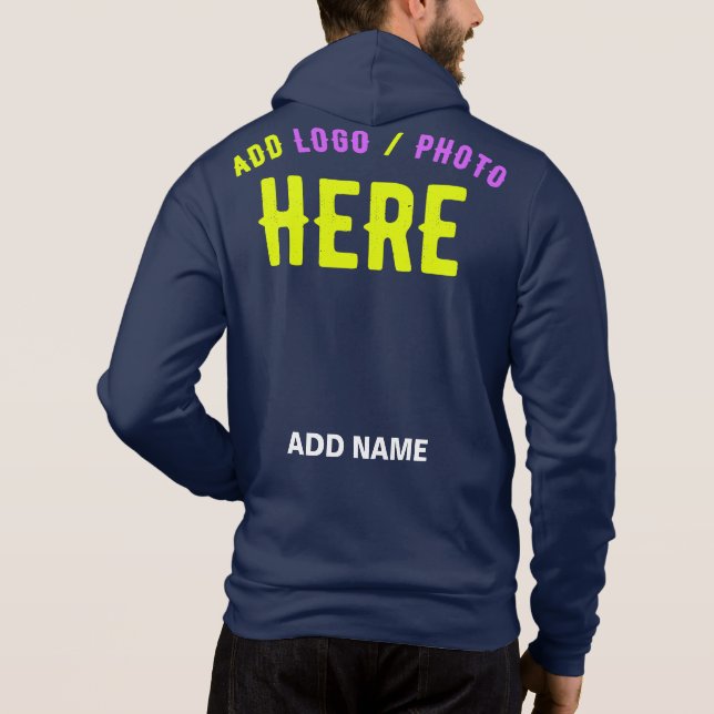 STYLISH MODERN NAVY BLUE VERIFIED BRANDED HOODIE (Back)