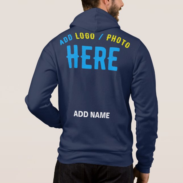 STYLISH MODERN NAVY BLUE VERIFIED BRANDED HOODIE (Back)