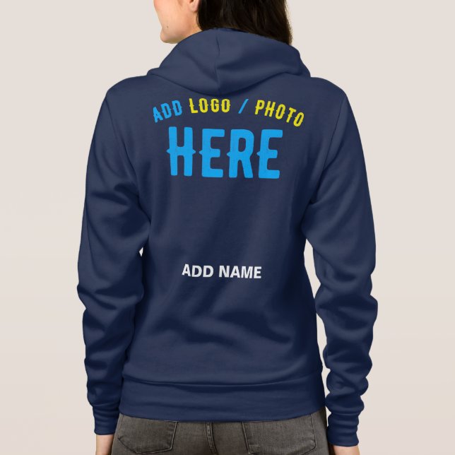 STYLISH MODERN NAVY BLUE VERIFIED BRANDED HOODIE (Back)