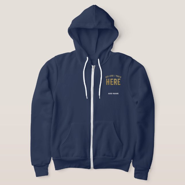 STYLISH MODERN NAVY BLUE VERIFIED BRANDED HOODIE (Laydown)