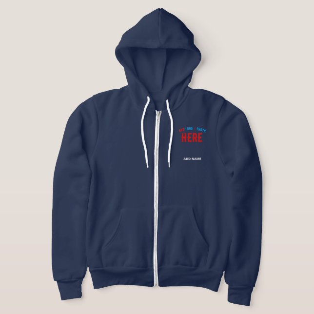 STYLISH MODERN NAVY BLUE VERIFIED BRANDED HOODIE (Laydown)