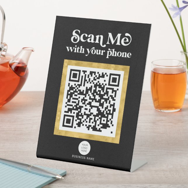 Stylish Modern Networking QR Code business sign (In SItu)