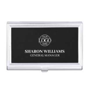 Stylish Modern Personalized Corporate Company Logo Business Card Case
