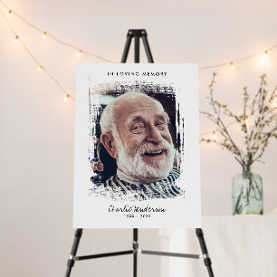 Stylish Modern Photo Funeral/Memorial Service Foam Board