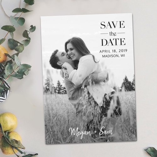 Stylish Modern Photo Wedding Save the Date Magnet
