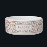 Stylish Modern Pineapple Pattern | Rose Gold Bowl<br><div class="desc">My daughter became obsessed with pineapples recently,  and the obsession kind of grew on me... so some fun pineapple designs and patterns were born! This stylish pet feeding bowl features a faux rose gold foil pineapple pattern and a template for your furry friend's name!</div>