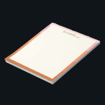 Stylish Modern Pink Orange Border Personalized   Notepad<br><div class="desc">Stylish Modern Pink and Orange Border Personalized Notepad</div>