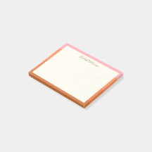Stylish Modern Pink Orange Border Personalized