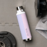 Stylish Modern Pink Purple Pastel Minimalist Name Water Bottle<br><div class="desc">This simple modern pastel design features your name written in a modern minimalist purple typography on a pink and purple background. Simply add your name in the personalize section to create your own stylish, trendy water bottle. Although shown here with your name, this water bottle can also be fully customized...</div>