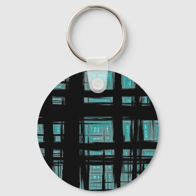 Stylish Modern Plaid Pattern Keychain (Front)