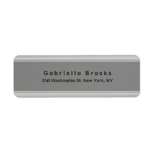 Stylish Modern Plain Elegant Unique Grey Label