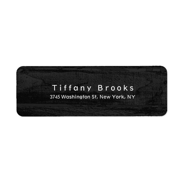 Stylish Modern Plain Elegant Unique Grey Wood Label (Front)