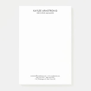 Stylish Modern Plain Simple White Professional Post-it Notes