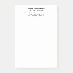 Stylish Modern Plain Simple White Professional Post-it Notes
