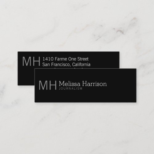 stylish  modern professional black mini business card