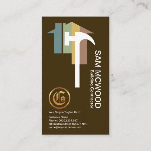 Stylish Modern Professional Colorful Home Builder Business Card