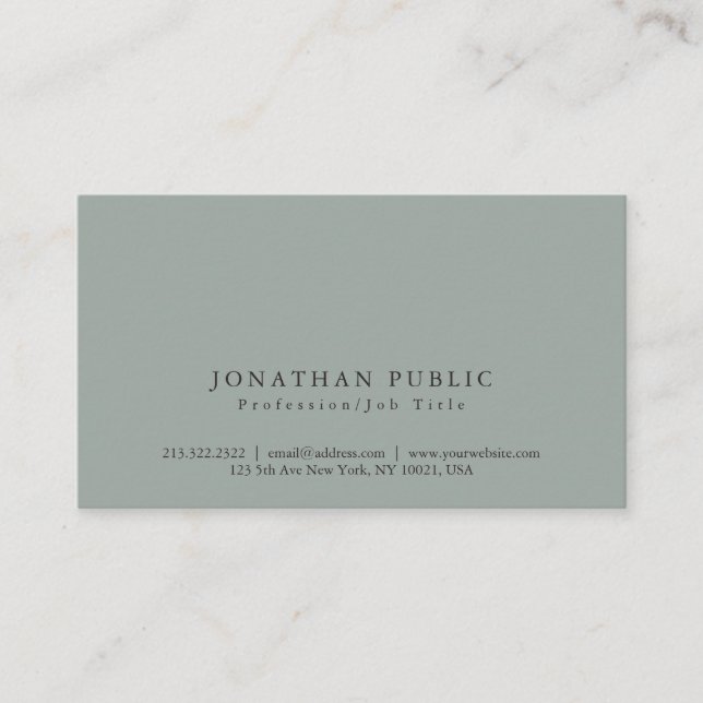 Stylish Modern Professional Minimalist Plain Business Card (Front)