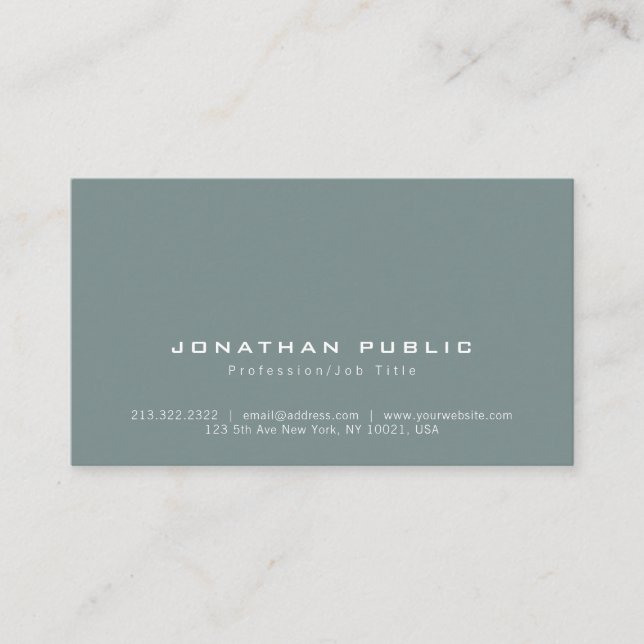 Stylish Modern Professional Minimalist Plain Business Card (Front)
