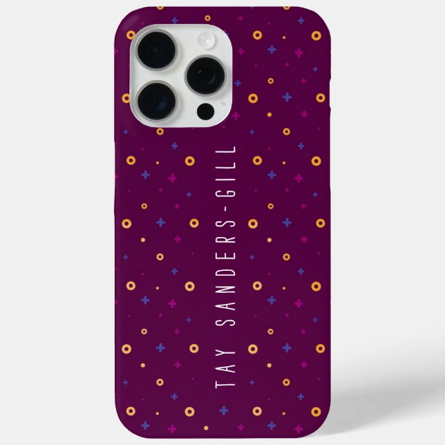 Stylish Modern Purple iPhone 15 Pro Max Case (Back)