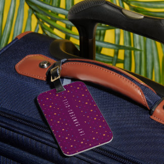 Stylish Modern Purple Patterned Luggage Tag