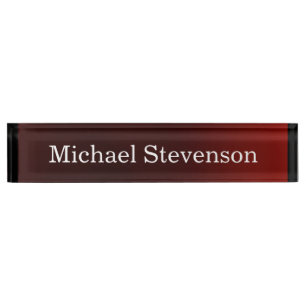 Stylish Modern Red Elegant Nameplate