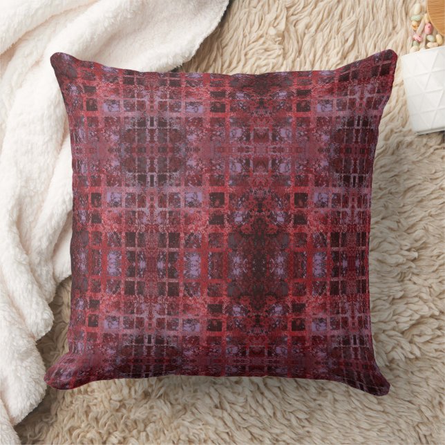 Stylish Modern Red Stripes Throw Pillow (Blanket)