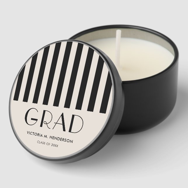 Stylish Modern Retro Graduation Party Mini Candle Favors (Corner)