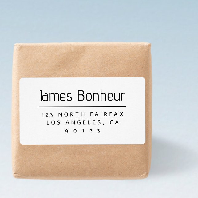 Stylish Modern Return Address Black & White Label (Creator Uploaded)