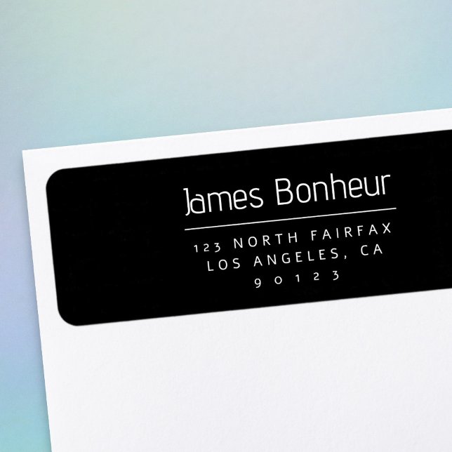 Stylish Modern Return Address Black & White Label (Creator Uploaded)