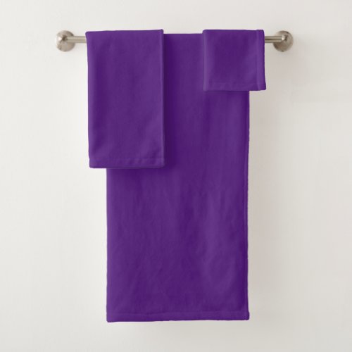 Stylish Modern Royal Purple Solid Color Custom Bath Towel Set
