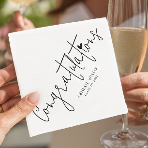 Stylish Modern Script Graduate Party Custom Napkins