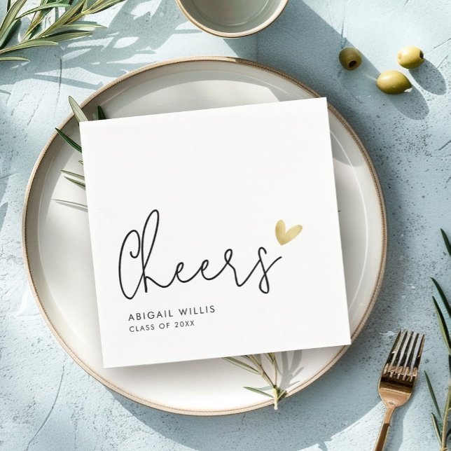 Stylish Modern Script Graduate Party Custom Napkins (Creator Uploaded)