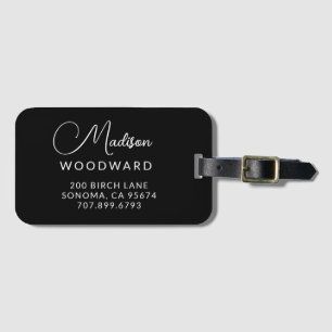 Stylish Modern Script Name Luggage Tag
