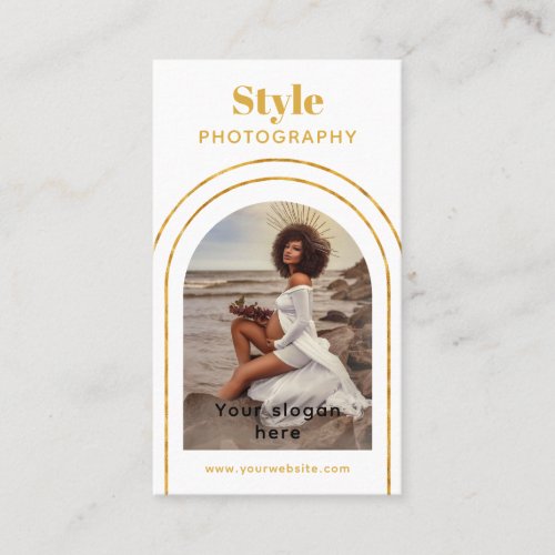Stylish Modern Script Photo QR Code Photography Business Card