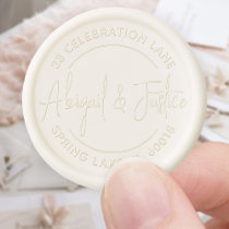 Stylish Modern Script Round Return Address Wedding Wax Seal Sticker