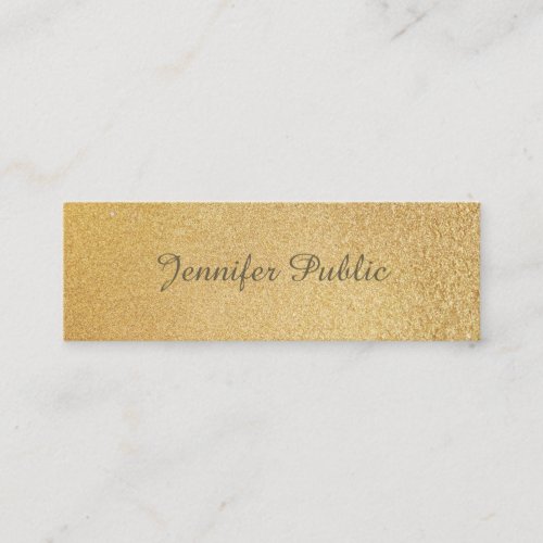 Stylish Modern Shiny Gold Foil Glamour Template Mini Business Card