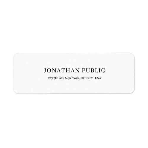 Stylish Modern Simple Design Chic White Plain Label