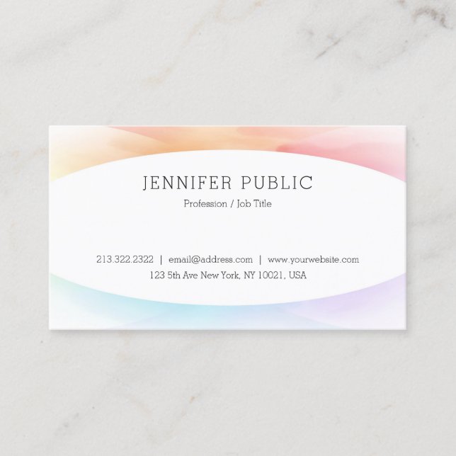 Stylish Modern Simple Design Template Professional Business Card (Front)