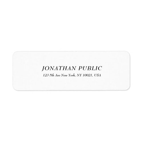 Stylish Modern Simple White Template Professional Label