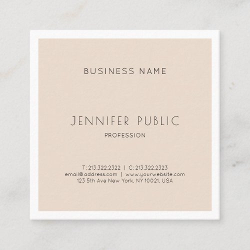 Stylish Modern Sleek Graphic Design Professional Square Business Card
