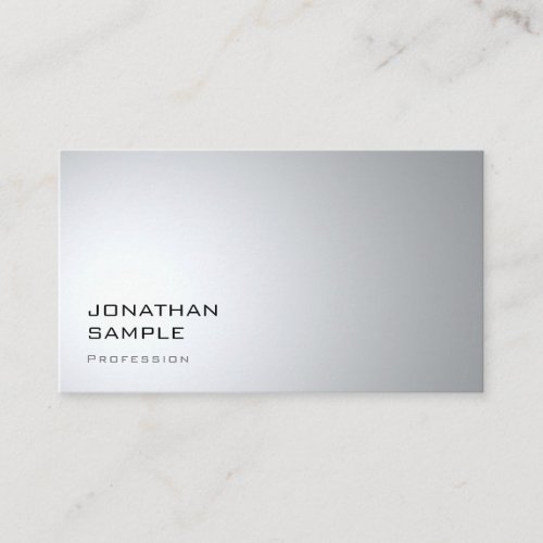 Stylish Modern Sleek Plain Silver Professional Business Card