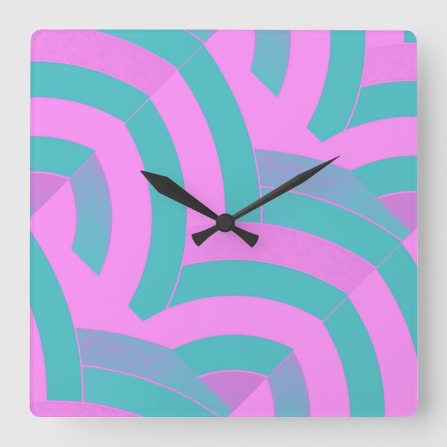 stylish modern sophisticated chevrons square wall clock (Front)