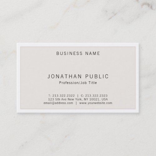 Stylish Modern Sophisticated Minimal Template Top Business Card