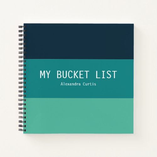 Stylish Modern Stripe My Bucket List Personalized Notebook