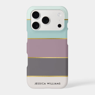 Stylish Modern Stripes Personalized iPhone 17 Pro Case