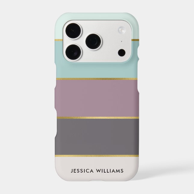 Stylish Modern Stripes Personalized Case-Mate iPhone Case (Back)