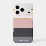 Stylish Modern Stripes Personalized iPhone 17 Pro Case<br><div class="desc">Modern and chic stripes with color accents design that you can personalized with your name,  monogram,  or text of your choice.</div>