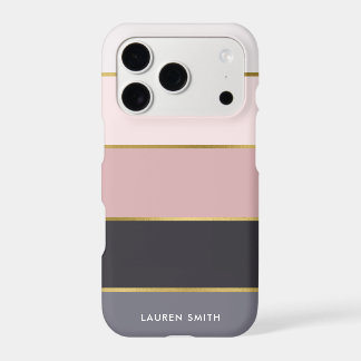 Stylish Modern Stripes Personalized iPhone 17 Pro Case
