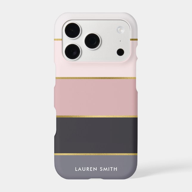 Stylish Modern Stripes Personalized Case-Mate iPhone Case (Back)